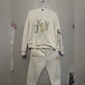 DKNY Girls' Cream Hoodie